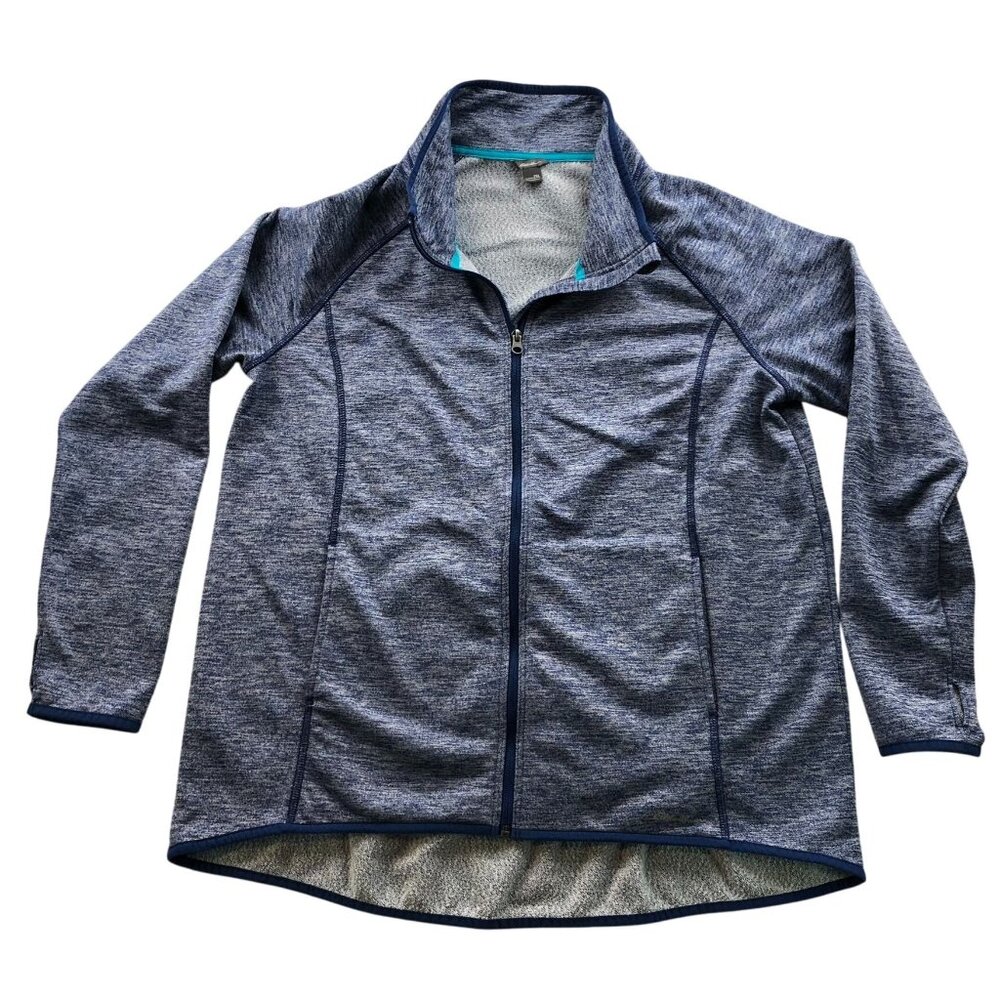 Eddie Bauer Womens Jacket Size 2XL Stand Collar Outdoors Full Zip Blue Cozy